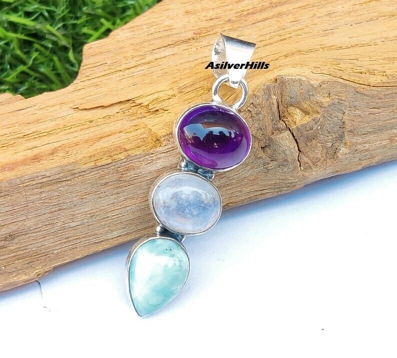 Multi Stone Pendant 925 Silver Pendant Gemstone Necklace Pendant For Women Gifts
