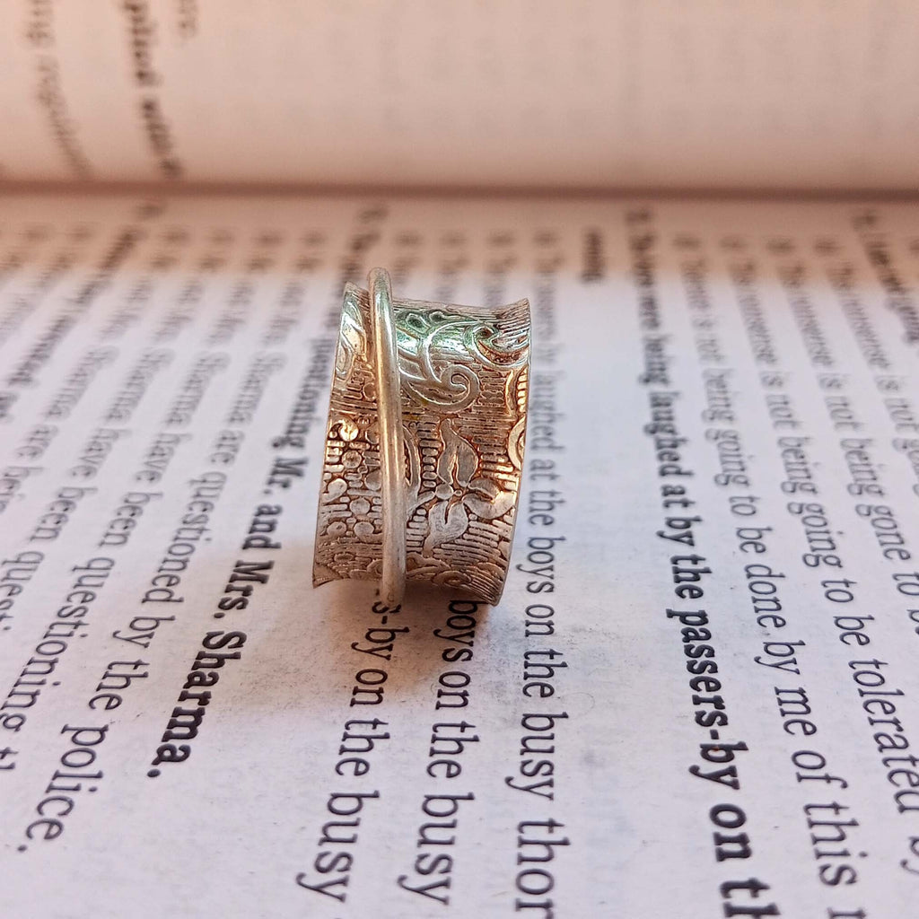 Women 925 Sterling Silver Anxiety Spinner Ring – Handmade Boho Meditation Jewelry